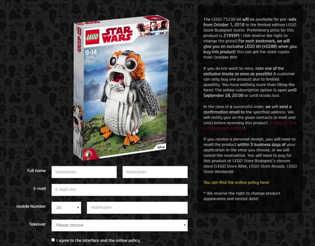 LEGO Star Wars Porg (75230)