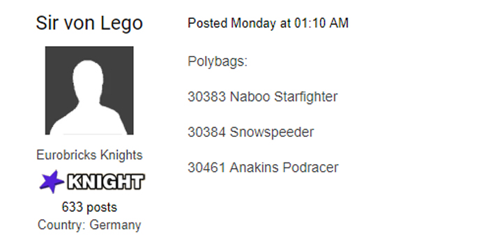 2019 lego star wars polybags