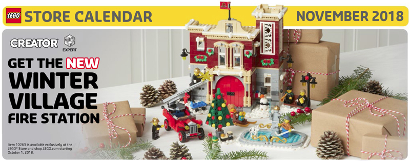 LEGO Store November 2018 Calendar