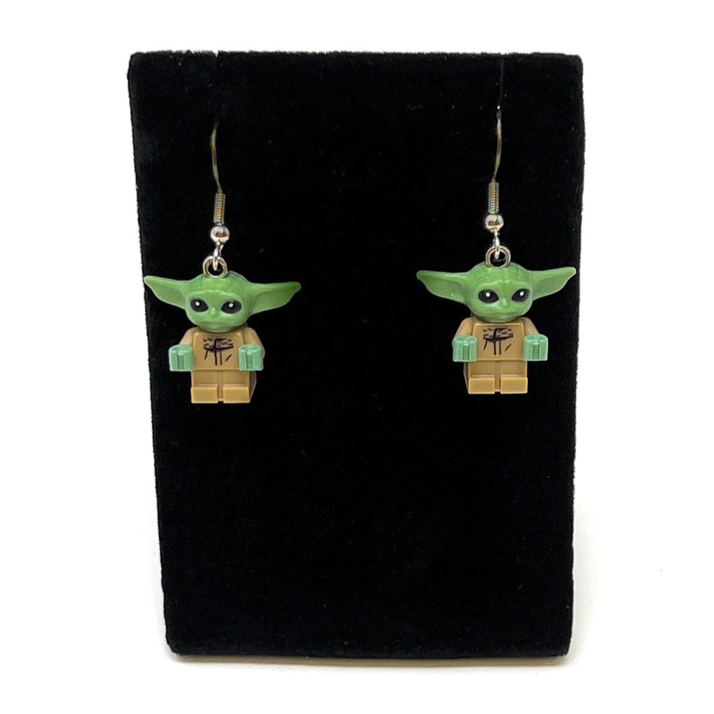 Baby Yoda Grogu Earrings made from LEGO Bricks