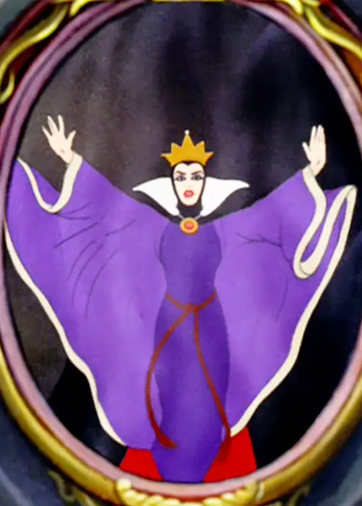 evil queen with magic mirror