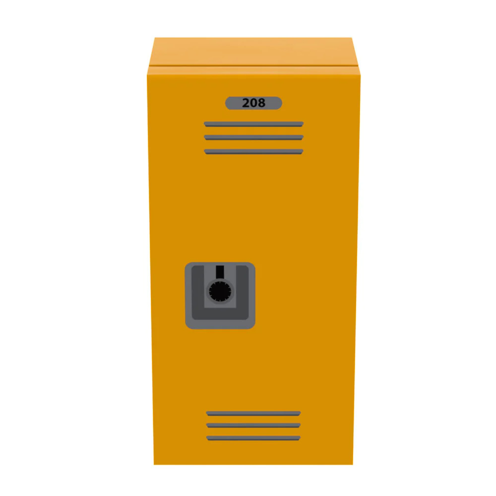 custom lego high school locker orange bright